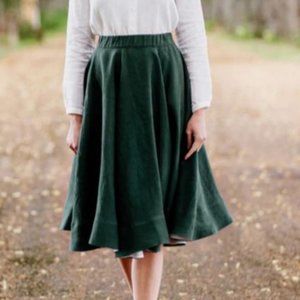 XXS Son de Flor evergreen classic linen skirt